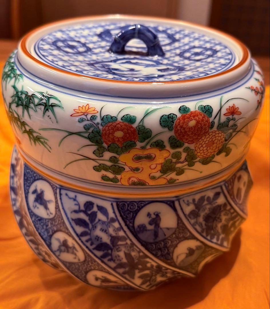 茶道具　水差し(色絵祥瑞四君小図　三浦竹泉作)