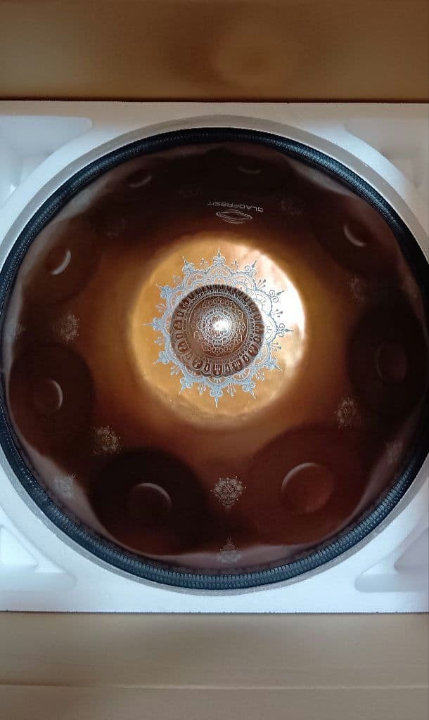 新品ハンドパン 9音 18インチ Gマイナー ヨガ瞑想 楽器スタンド 曼荼羅模様