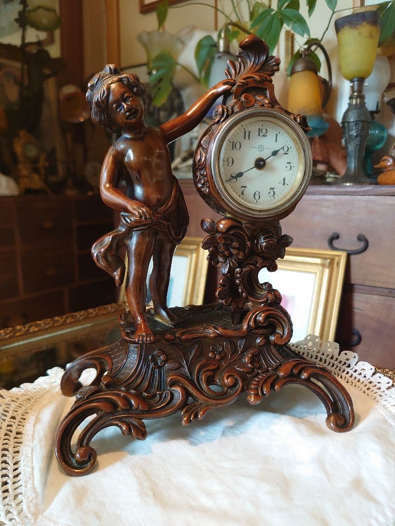 アンティーク 精工舎 天使 置き時計(稼働品)