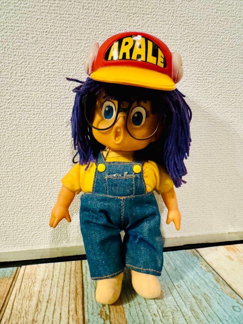 アラレちゃん ぬいぐるみ デニムオーバーオール　ビンテージ