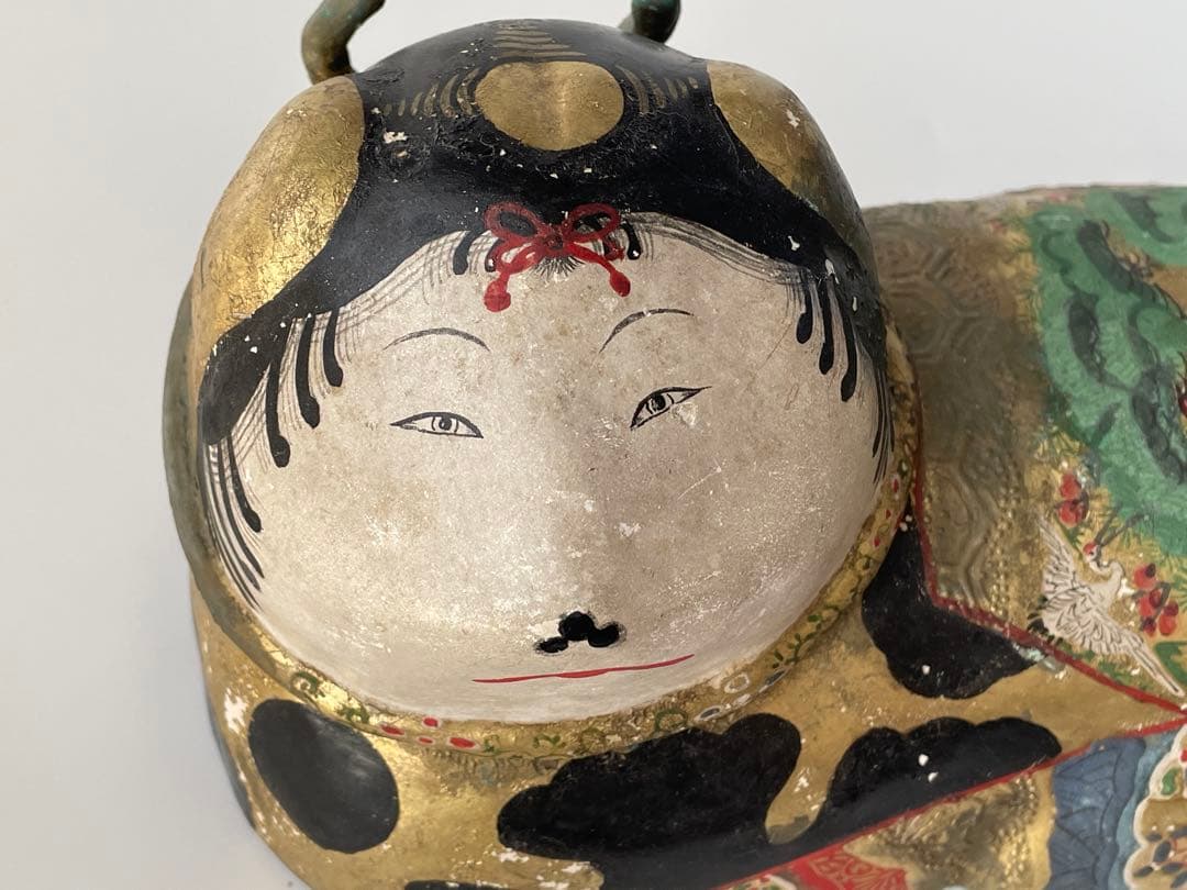 【江戸期】犬筥 一対 大型 24cm 彩色金彩 古美術 骨董品 有職飾り 希少品