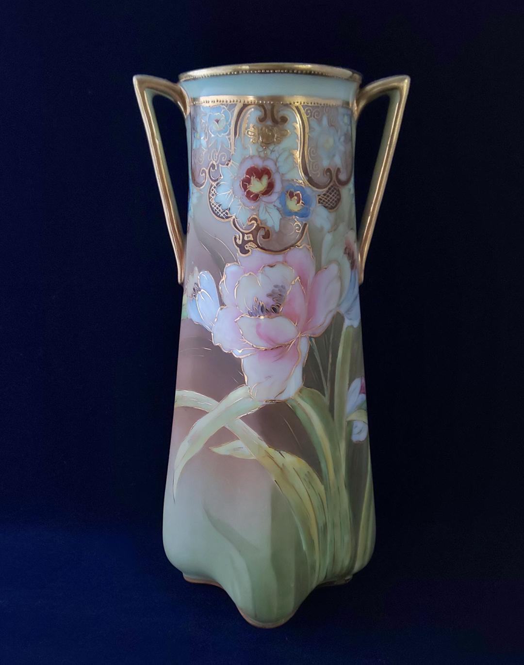 SALE❗️ オールドノリタケ  花瓶 欄の花  金彩  金点盛り 和の雰囲気