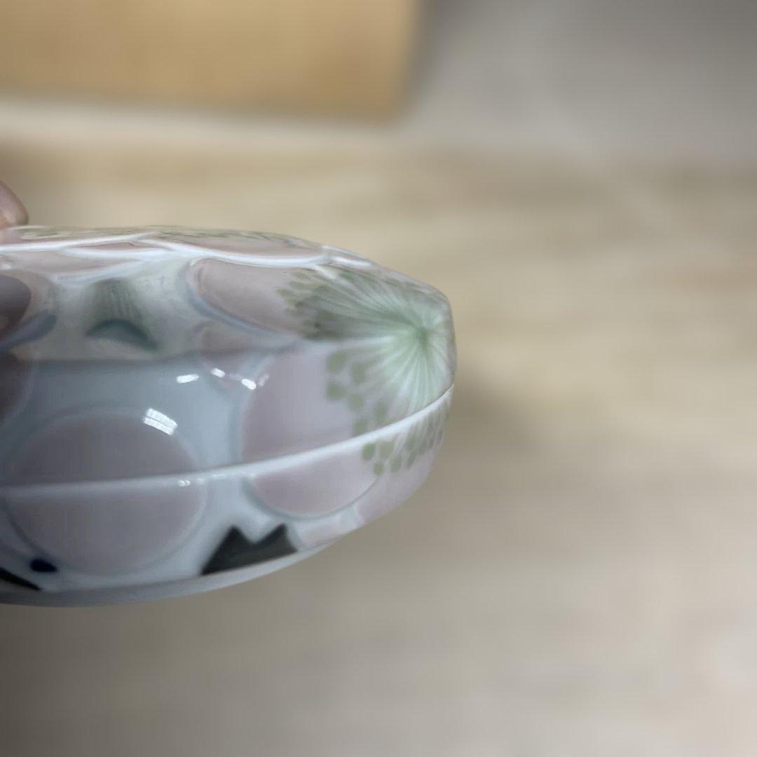 森洋　彩埏梅花文香合　共箱