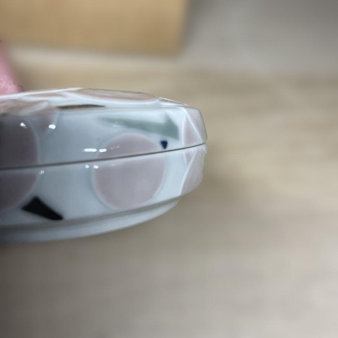 森洋　彩埏梅花文香合　共箱