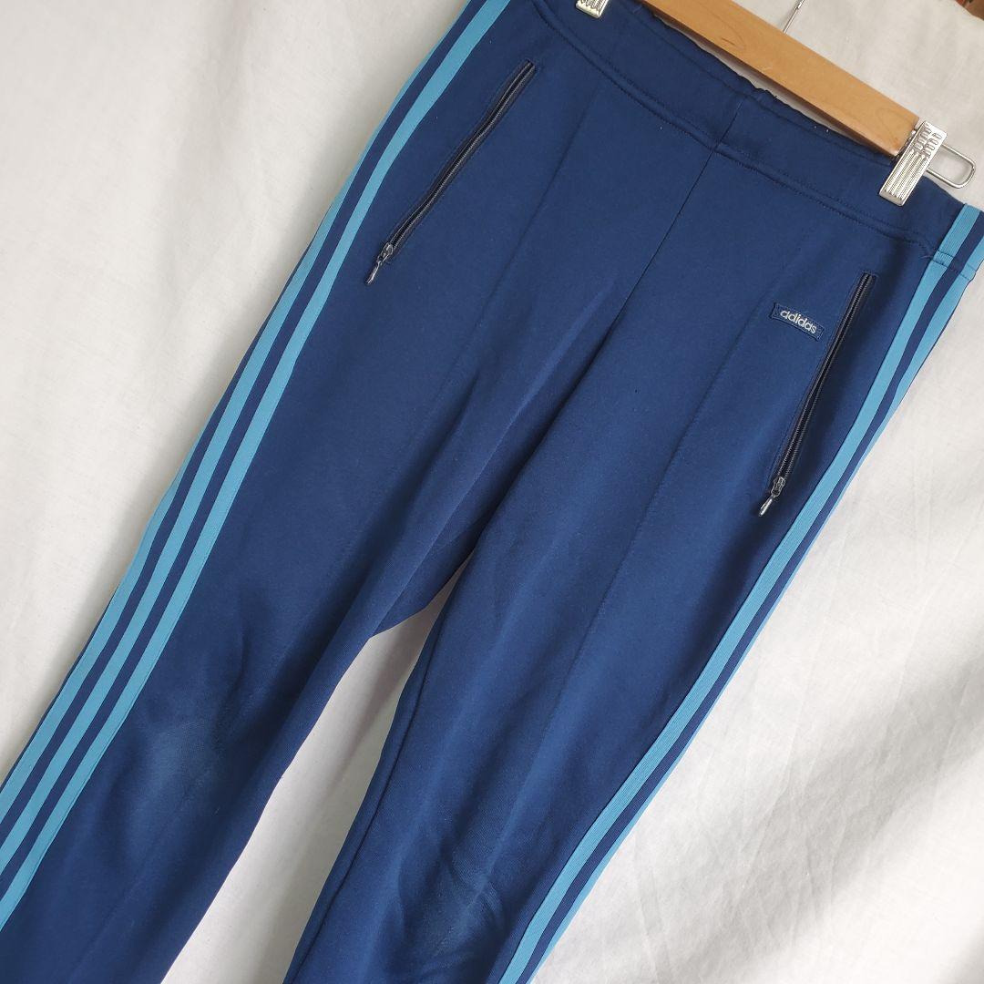 70s ａｄｉｄａｓ アディダス トラックパンツ ジャージパンツ ライン 紺