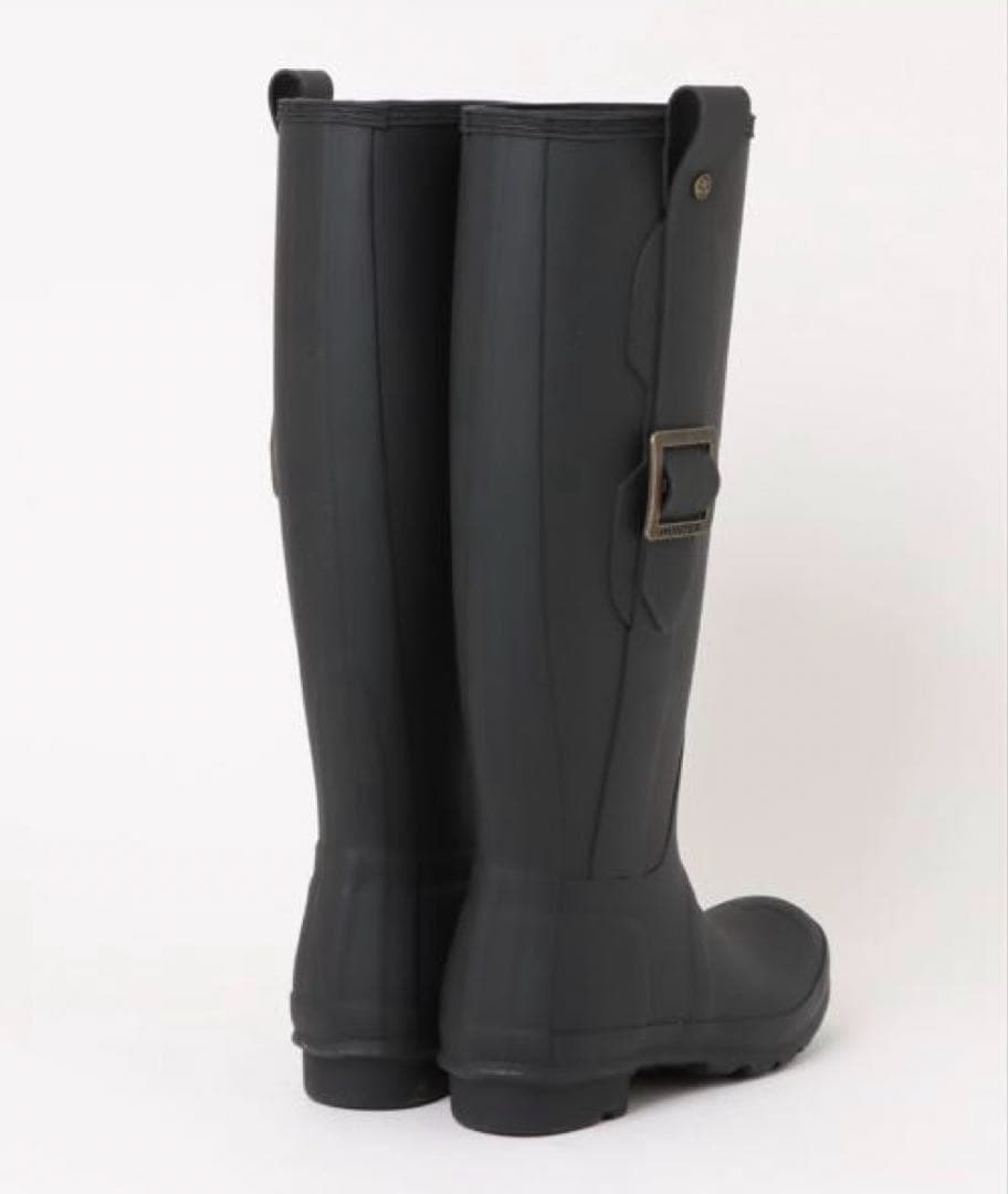 HUNTER ハンター ブラック ロングブーツ レインブーツ バックル付き 39