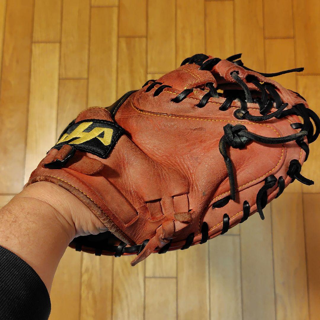週末限定！！ハタケヤマ　キャッチャーミット　TH-YS2 軟式野球グローブ 赤黒