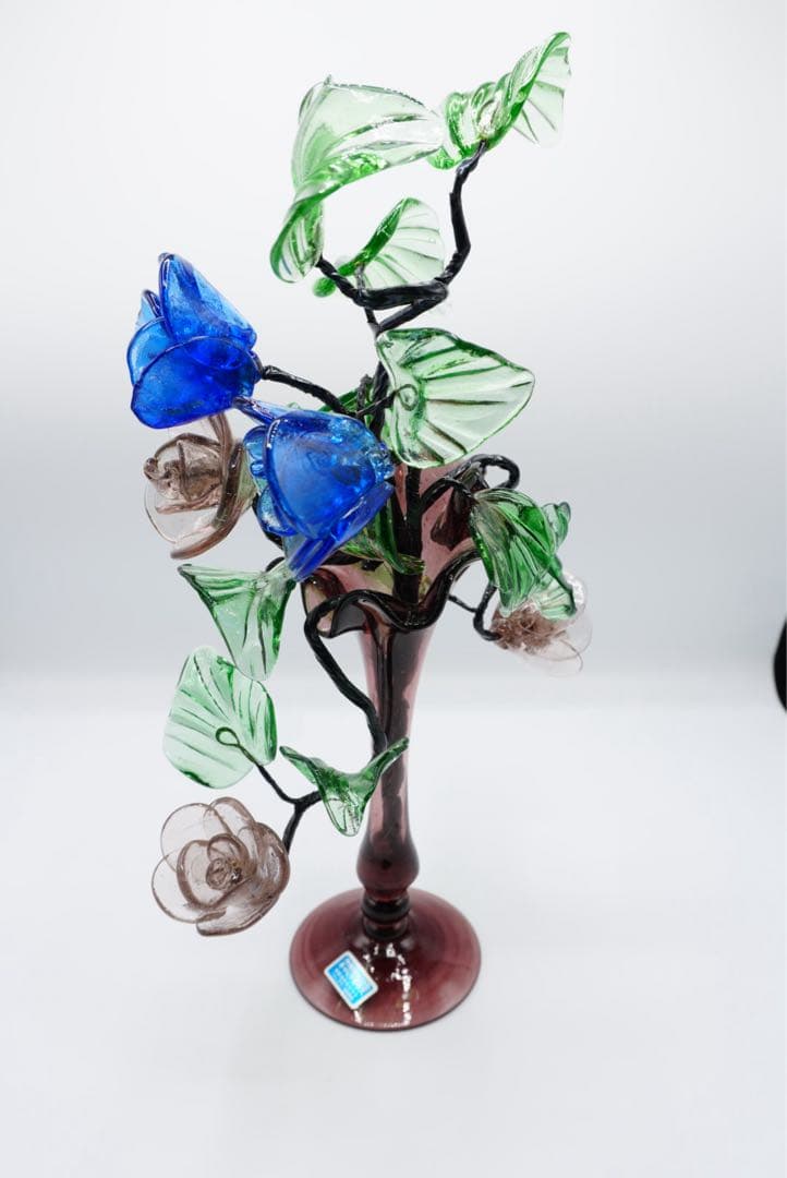 希少　琉球手づくりガラス　花瓶　薔薇　レイアウト式