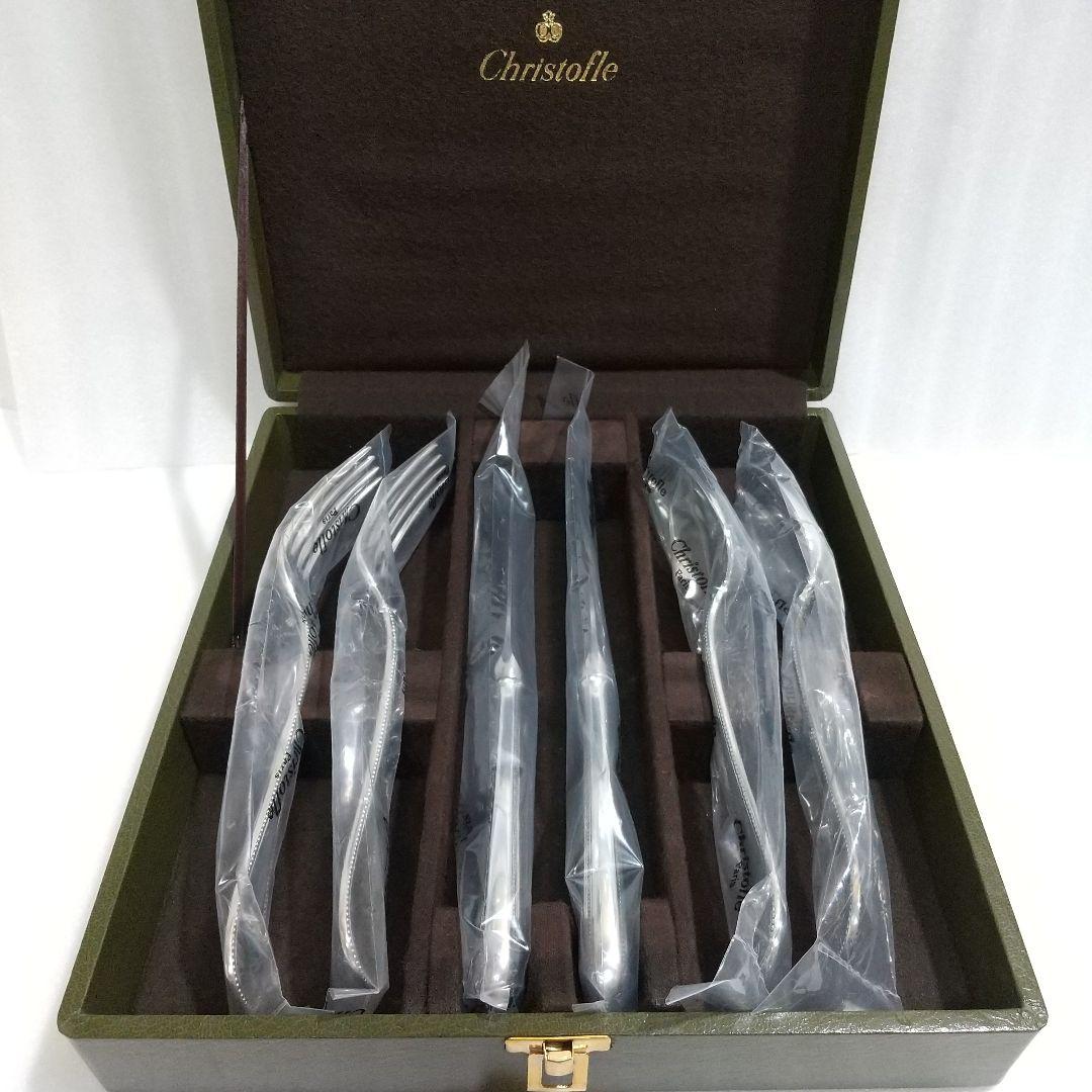 クリストフル パール 未開封 テーブル ナイフ フォーク スプーン 6点 セット