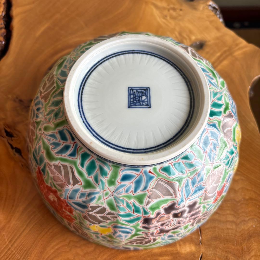 平安壹楽造 銀牡丹 山本昌弘造 清水焼 茶道具 共箱