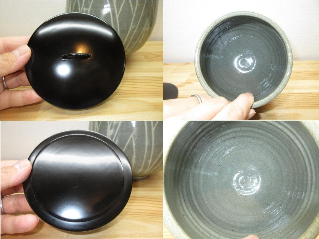 送料込【逢絢亭】茶道具 水指 高麗 花三島手 象嵌水指 平太郎作 共箱入り