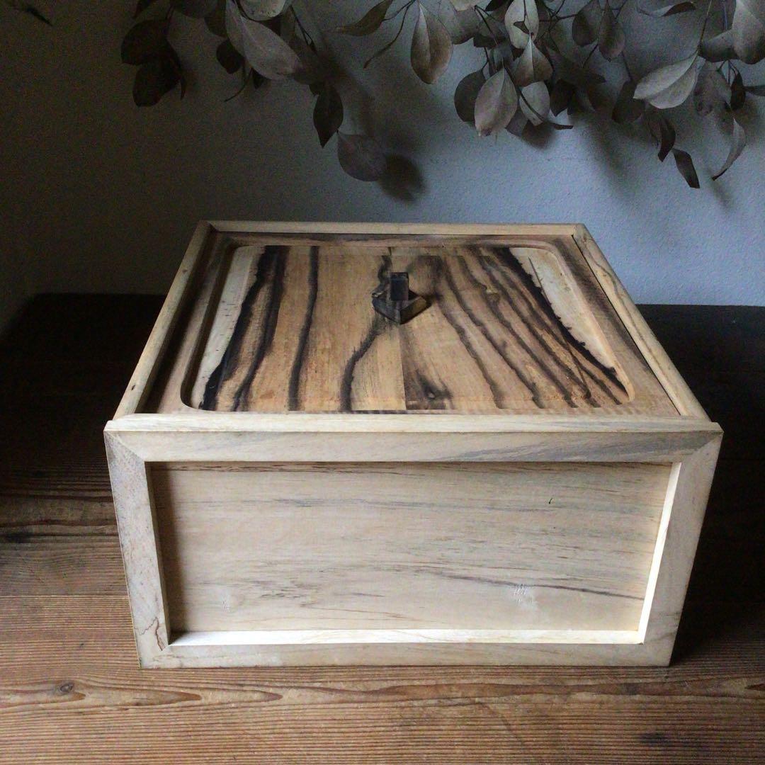 D*n様 No3724 黒柿無垢　茶箱　高さ38.5cm 茶道具　器局　茶箪笥