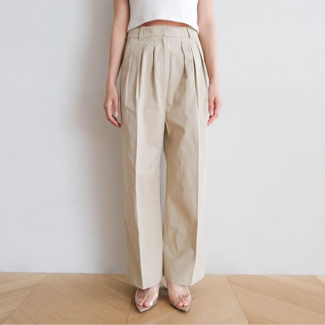 SEAROOMLYNN 2tuckワイドストレートチノパン