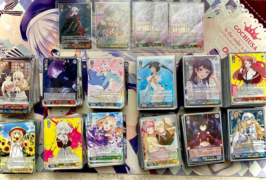 中*島様 ヴァイスシュバルツ引退品　サイン4枚、デッキ6個、RR.SR多数