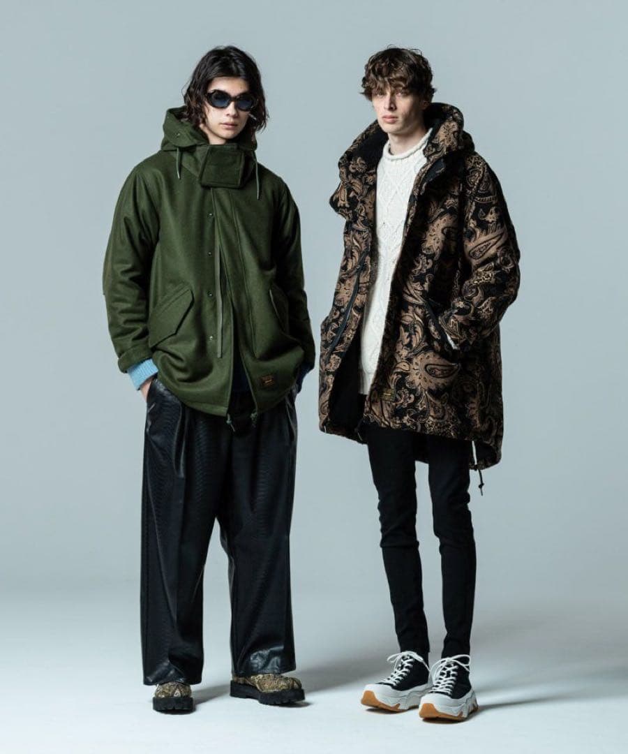 【新品：¥46,200】glamb グラム モッズコート 黒 M 春/秋/冬用