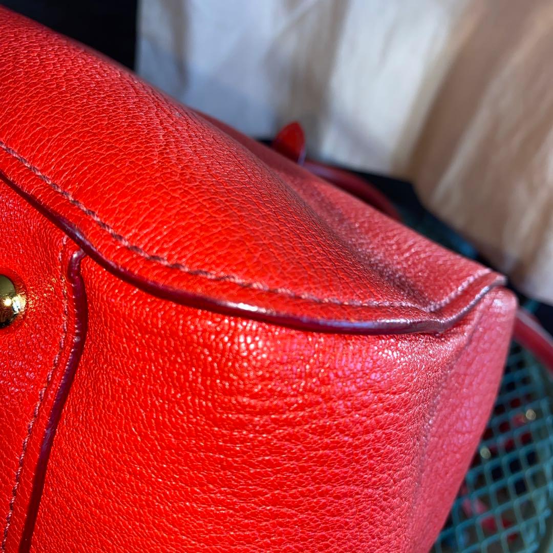 MIU MIU 赤 レザー ハンドバッグ ショルダー2Way