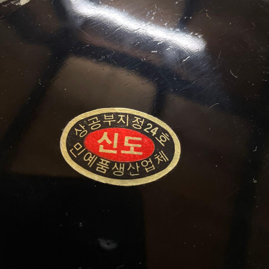 漆器箱 黒と赤の象嵌細工 小型