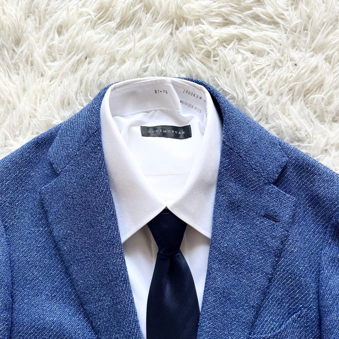 <美品>ブリッラペルイルグスト ブルー ウール シルク リネン ジャケット44