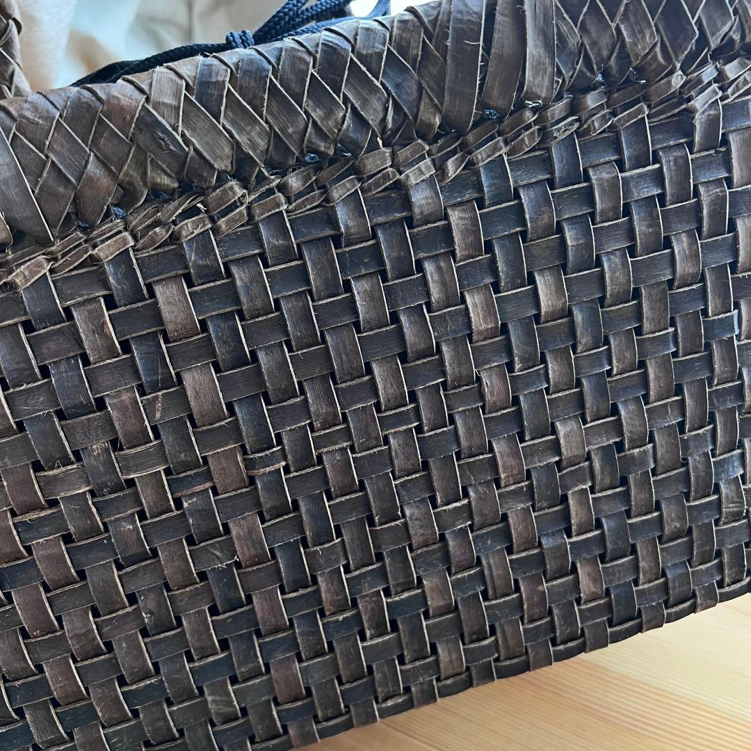 胡桃 かごバッグ 大きめ A4収納可 8mmひご