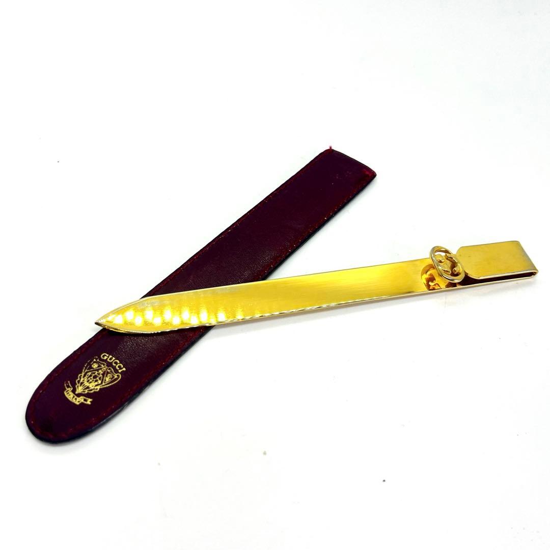 GUCCI グッチ ペーパーナイフ ヴィンテージ ゴールド ボルドー