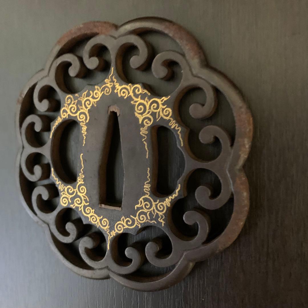 《アンティーク希少レア品！》《送料無料》⭐︎八ツ蕨手透鐔　鍔つば♪⭐︎