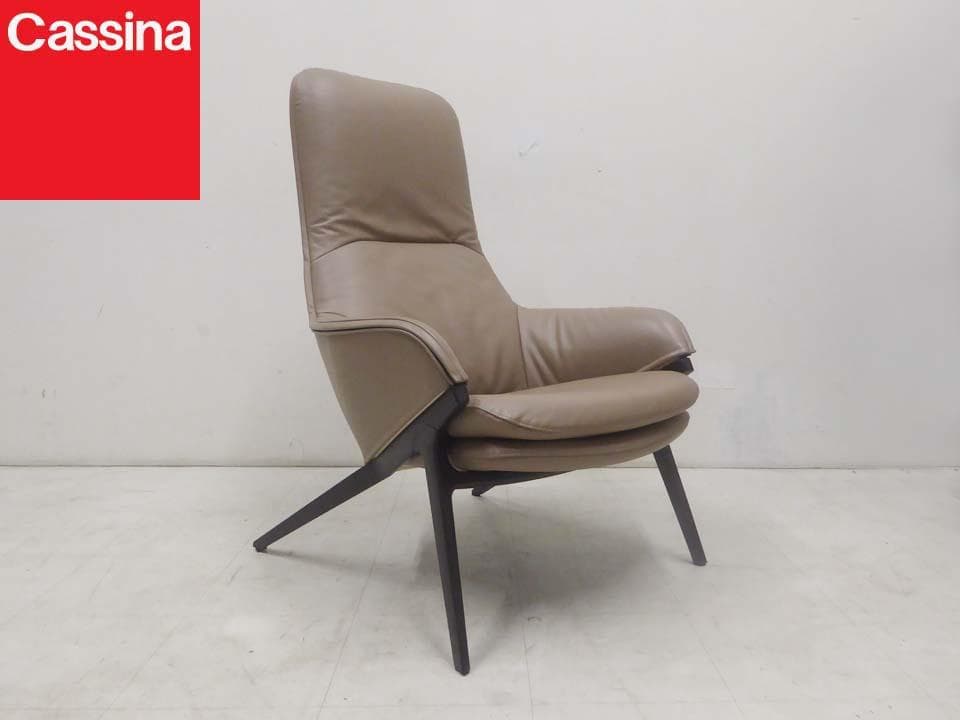 展示品 超美品■Cassina■396 P22 本革 ラウンジチェア