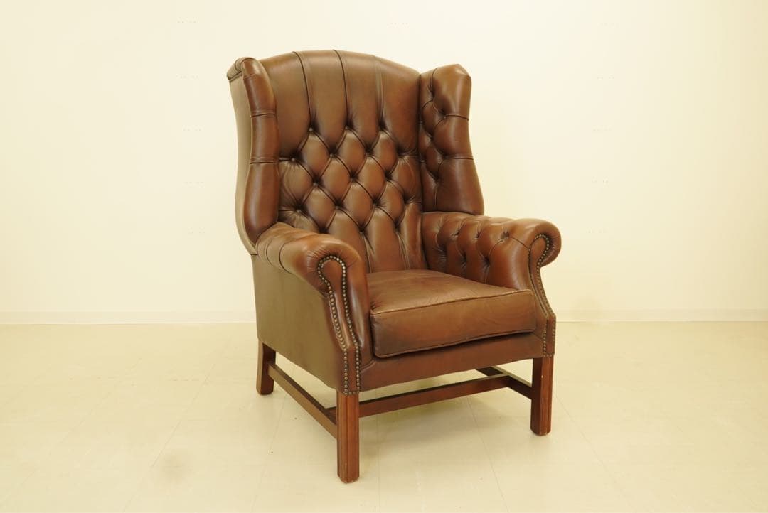 期間限定割引　英国　ヴィンテージ　チェスターフィールド　イギリス製ブラウン