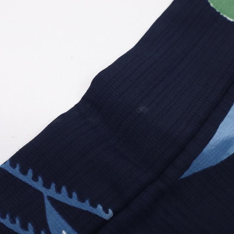 《洗える浴衣♪セオアルファ◆雲文に飛びうさぎ■夏着物■紺色◆化繊◆UA5-42》