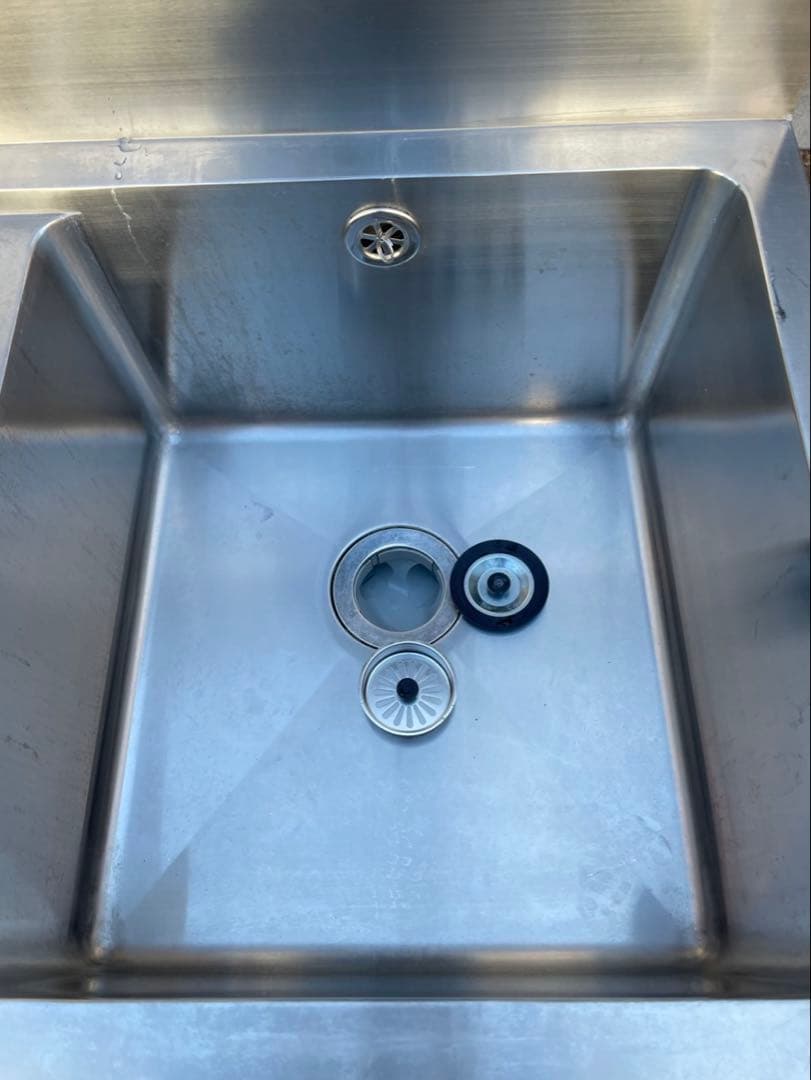 業務用 3槽シンク 3口蛇口付き 混合水栓付き 幅1500×奥600×高さ850