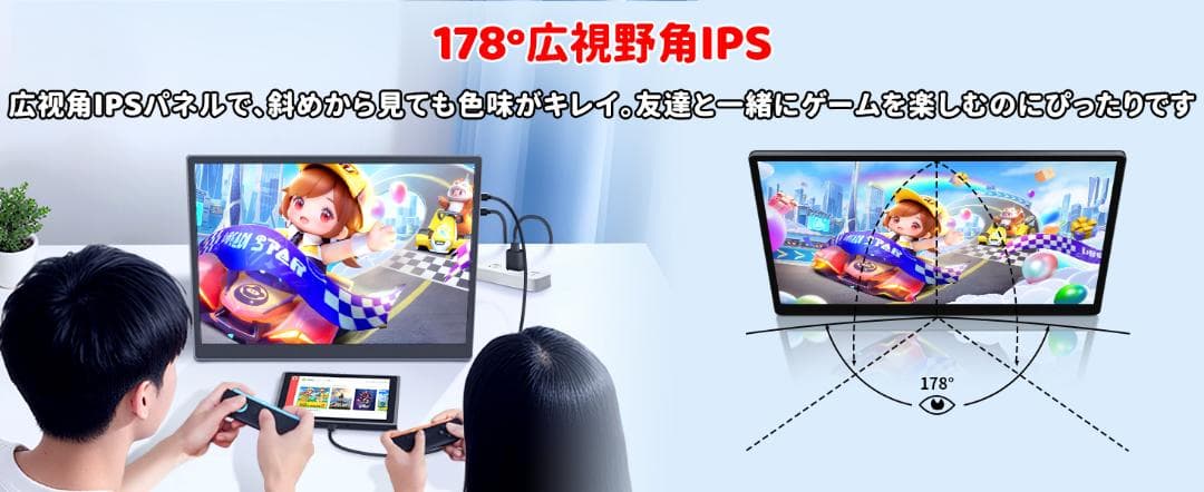 モバイルモニター 12.3インチ モバイルディスプレイ ポータブルモニター