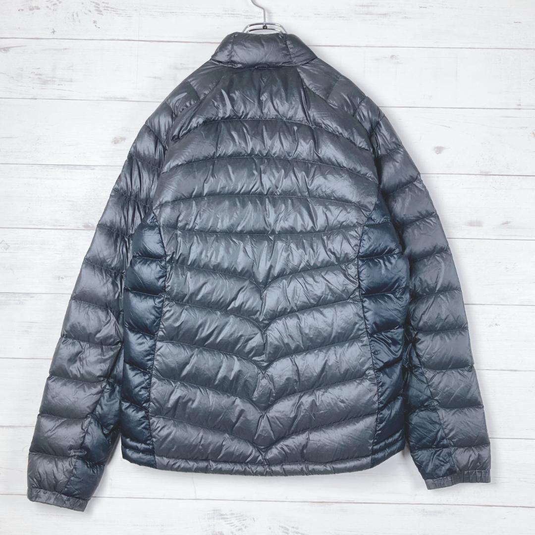 モンベル　ライトダウンジャケット　ロゴ刺繍　EX800　灰　黒　L100　69