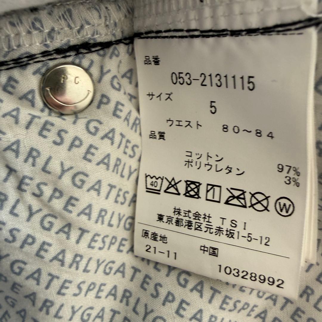 パーリーゲイツ　パンツ　総柄　黒　白　L〜XL相当 コットン素材　ストレッチ　5