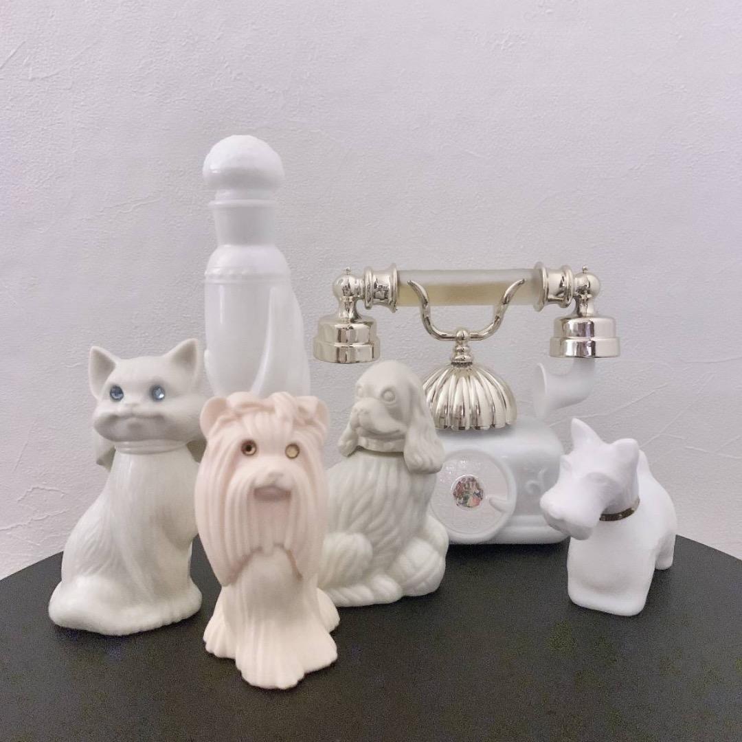 希少 AVON 1970年代 電話 ヴィンテージ香水瓶 パフュームミルクガラス*