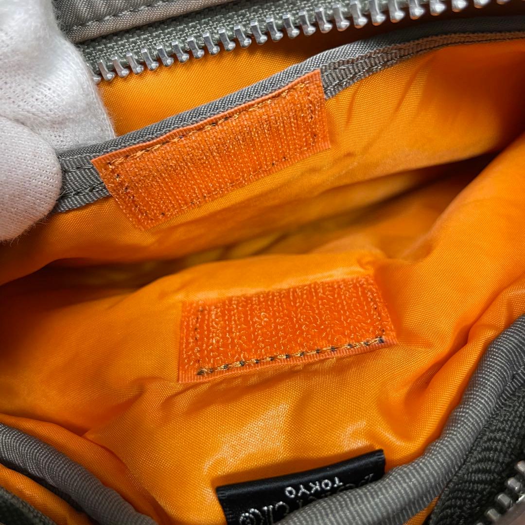 美品 PORTER ポーター タンカー ショルダーバッグ シルバーグレー 二層式