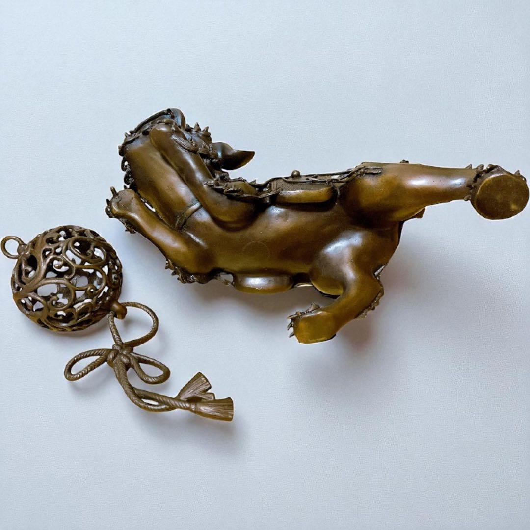 香道具 銅器 玉乗り獅子 香炉 香櫨 透かし火屋 仏具 骨董品 美術品