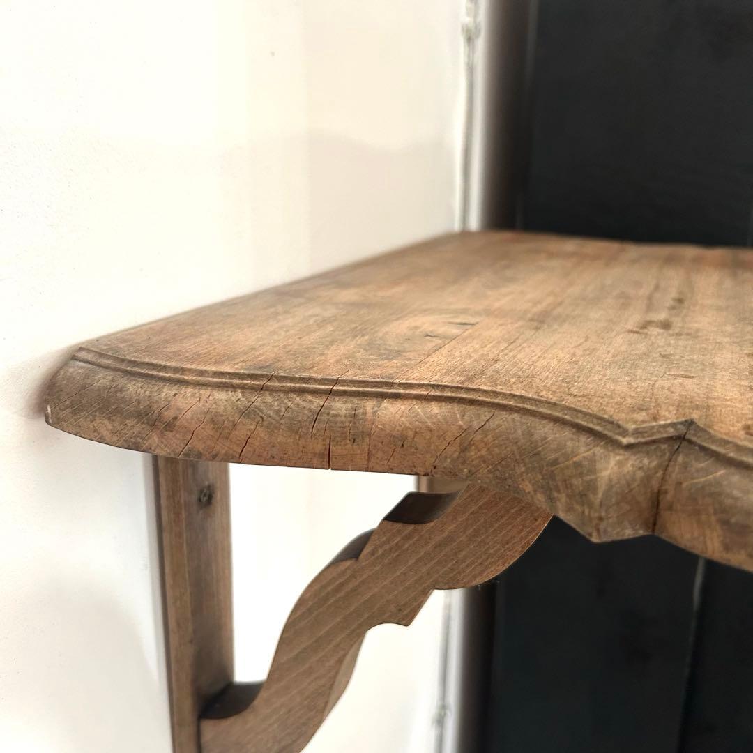 フランス アンティーク ウォールシェルフ 壁掛け棚 木製 無垢材 彫刻　剥離