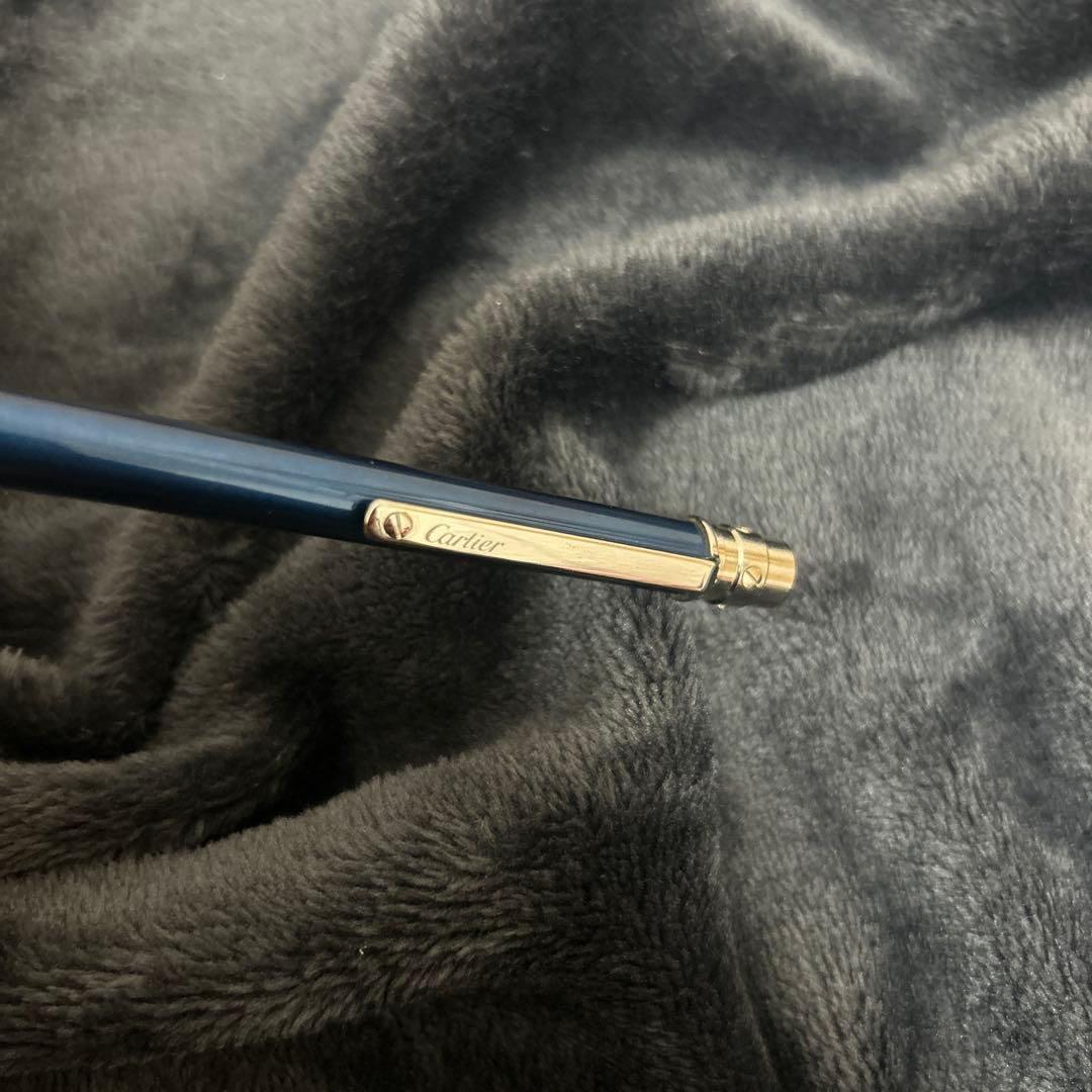 CARTIER カルティエ サントスドゥカルティエ ボールペン 青