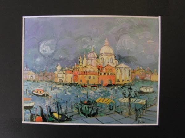 ポール・アイズピリ、ヴェニス、希少画集画、新品高級額、額装付、状態良好