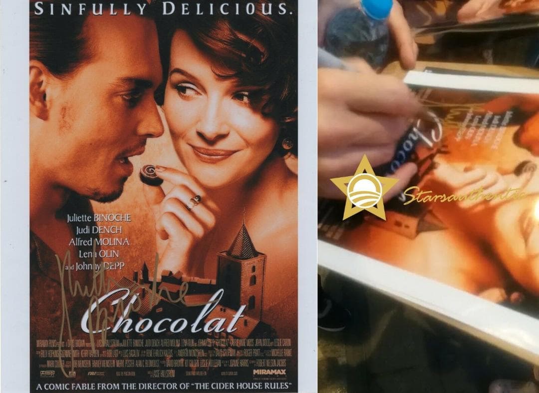 直筆サイン入り写真 ジュリエット・ビノシュ ショコラ/フレームなし/SA鑑定済