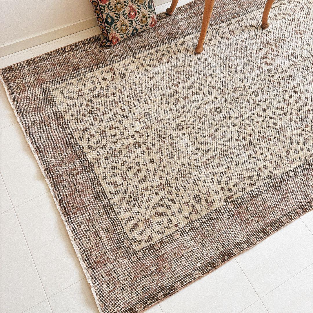 UT　トルコ ヴィンテージラグ ブラウン系