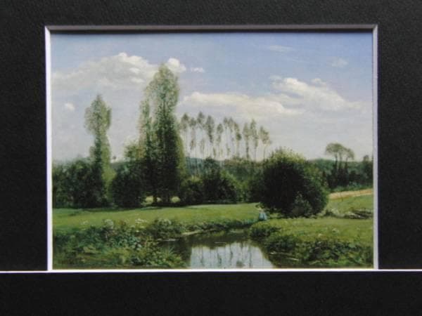 クロード・モネ、「ルエルの眺め」、希少な画集より、新品高級額・額装付