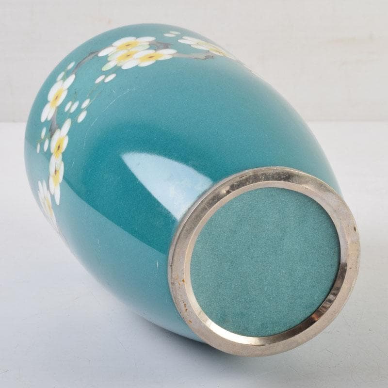 七宝焼　花文　花瓶　V　9050