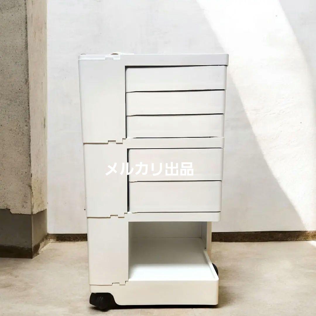 ボビーワゴン B-LINE 3段5トレイ　白　インナートレー２点　天板3ピース