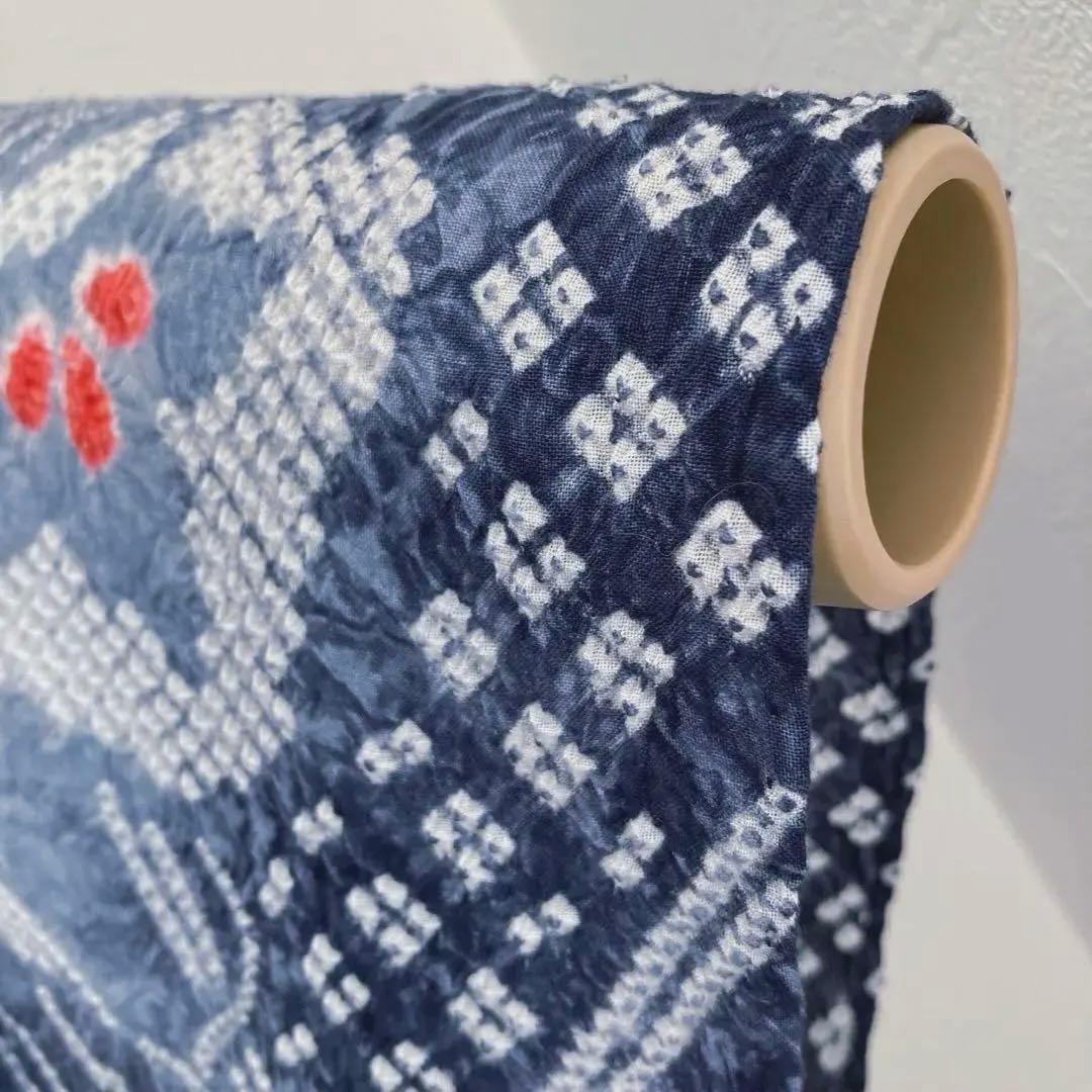 有松鳴海絞り　絞り浴衣　グレー　暈し　手縫い身丈162cm No.1-100