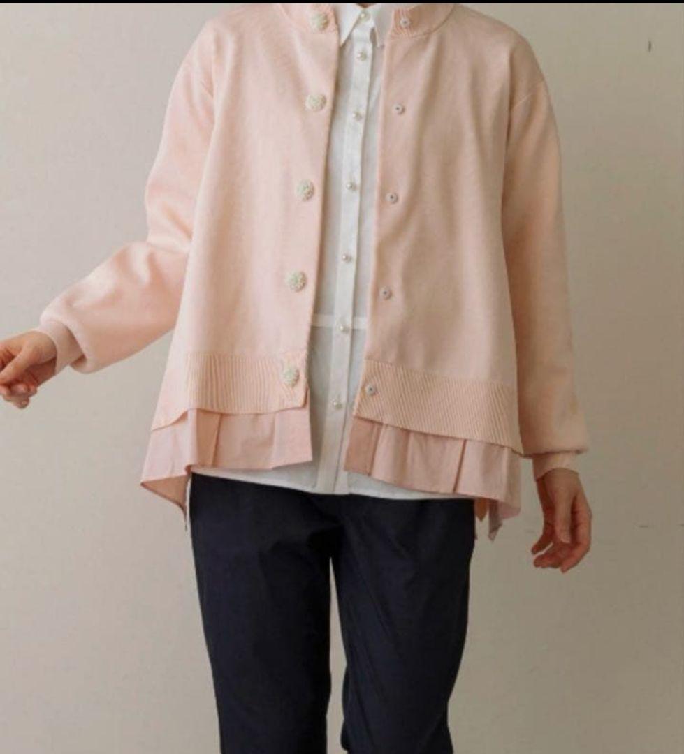S　新作完売　2025 sono パール付きムショワールカーディガンピンク