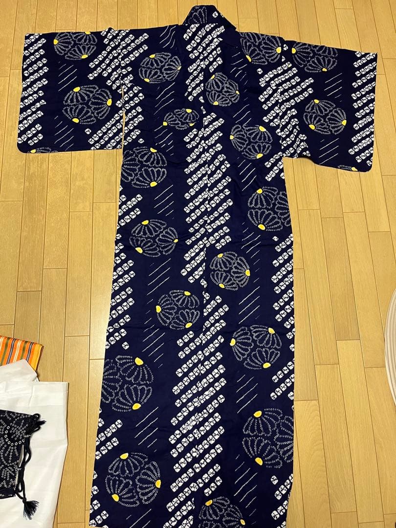 浴衣・帯・肌襦袢・下駄 一式セット 絞り柄 和装