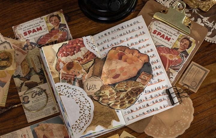 796❤︎海外　紙モノ　コラージュ素材　メモセット　F  40枚入り