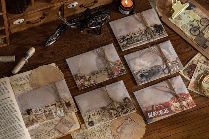 796❤︎海外　紙モノ　コラージュ素材　メモセット　F  40枚入り