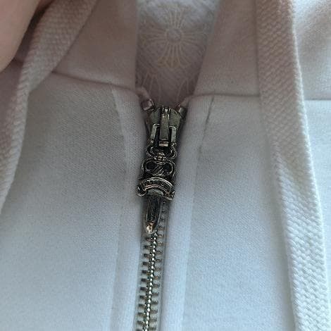 クロムハーツ×ローリングストーンズ ジップパーカー 白×青