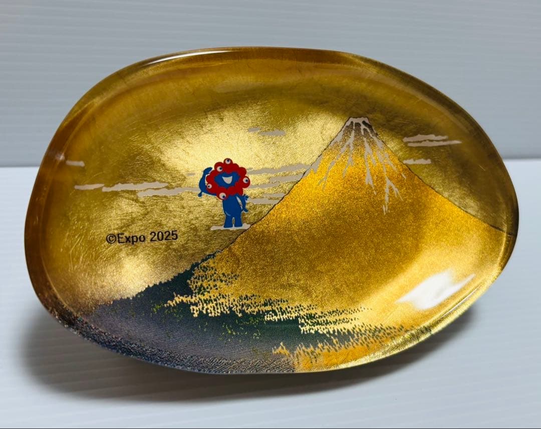 【完売品・新品】大阪万博 ミャクミャク 箔名画 北斎　ガラストレー　凱風快晴